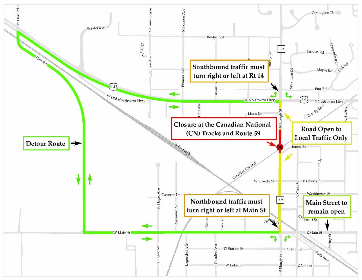 Rte. 59 To Close At Cn Tracks April 11 - 16 - Village Of Barrington Hills