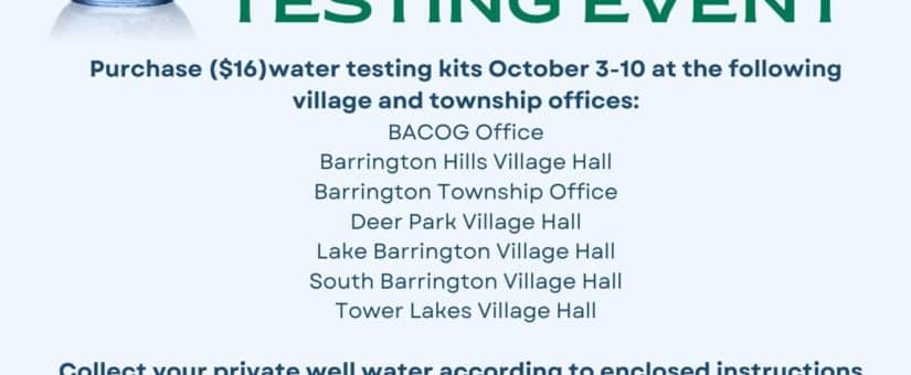 BACOG’s Private Well Water Testing