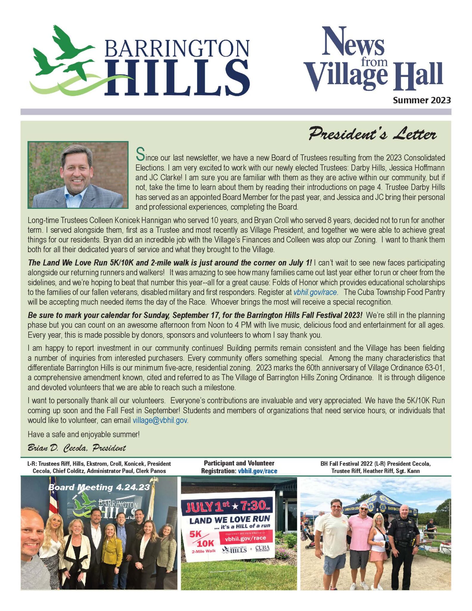 Newsletter Summer 2023 - Village of Barrington Hills 