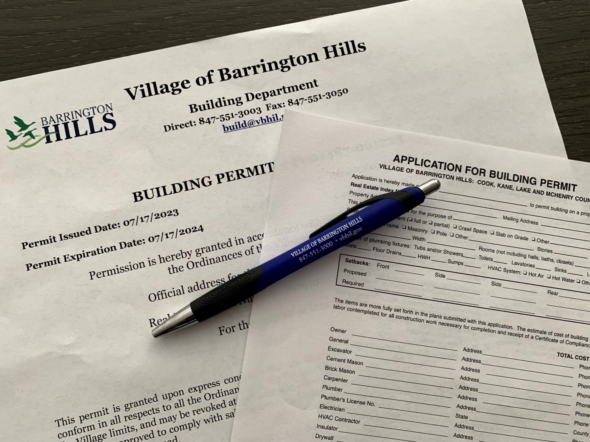 Do I Need a Building Permit... Village of Barrington Hills