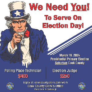 Cook County Looking for Election Judges & Polling Place Technicians